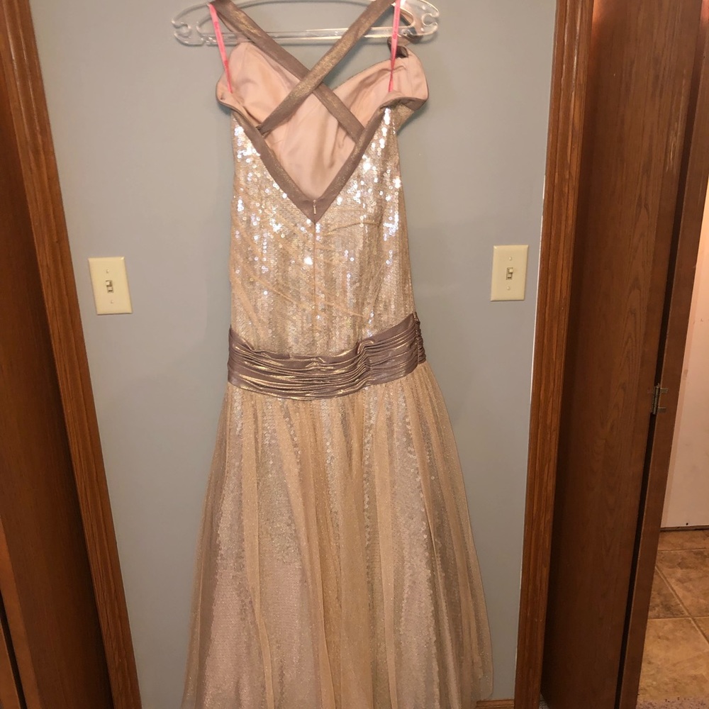 Gold sequence Prom Dress - Picture 3 of 4